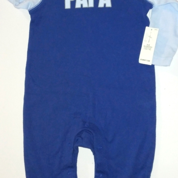 L@@K! NWT OLD NAVY Blue "I LOVE MY PAPA(W)" 6-12mo. Long Sleeve Romper Outfit - Picture 13 of 15